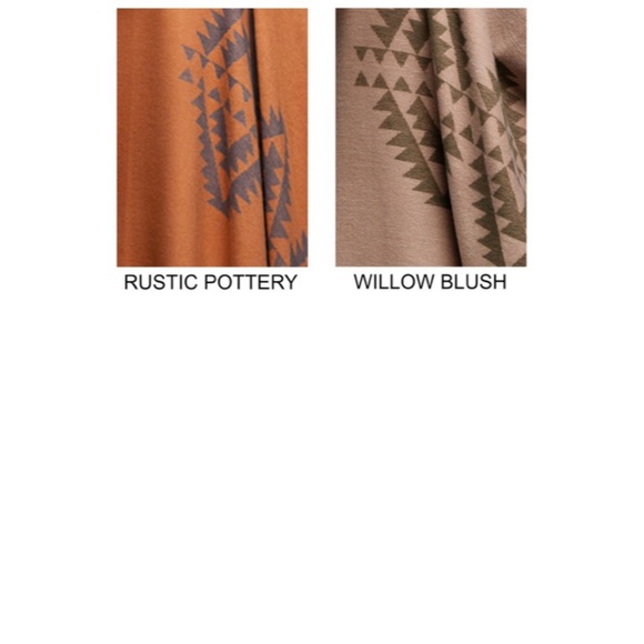 SOLD OUT Rustic Pottery Rust Western Aztec Tribal Native Reversible Ethnic Ruana - Picture 6 of 6